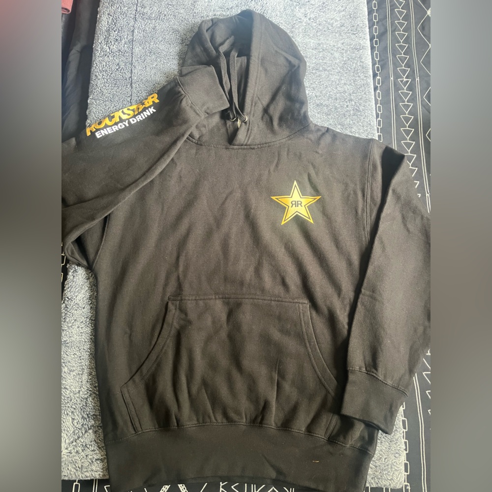 Rockstar Energy Drink Black Hoodie with Yellow Star Logo - Picture 5 of 9